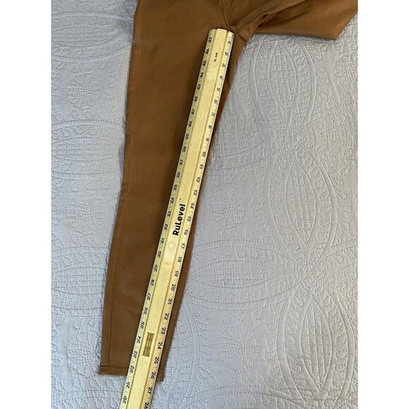 NWOT L’Agence Sz 24 Brown Coated Cotton Poly Spandex Margot Skinny Hirise Pants - Picture 9 of 9
